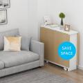 Clever-Space saving folding dining table-, White  Extendable Table with Cabinets, Home Kitchen Furniture Decor Lunch/Computer Desk Storage Rack, 55"L x 31.5"W, Chairs Not Include. 