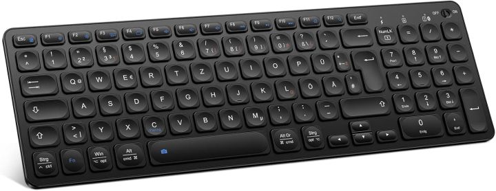 OMOTON Rechargeable Bluetooth Keyboard for MacOS and Windows, Wireless Keyboard for MacBook/MacBook Air/MacBook Pro/iMac/iMac Pro/Mac Pro and Laptop, QWERTZ...