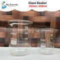 Glass Beaker set of 250ml, 500ml IwakiPyreex, Low Form Griffin, Borosilicate 3.3 Glass, marking Scale, Graduated. Glass Beaker High Quality, Laboratory use - 2 Pcs Glass Beaker Laboratory, kitchen and personal use. 
