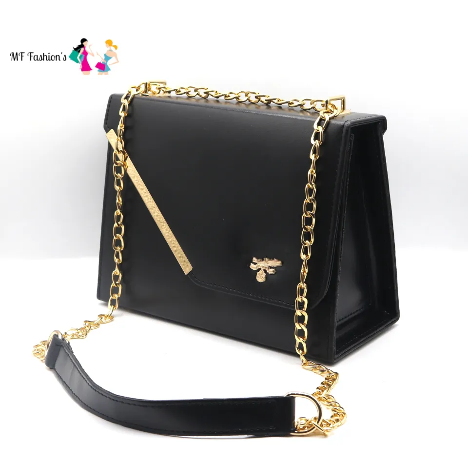 MF Fashion s Latest Design Shoulder bags For Girls Cross Body bags for ladies With Long Shoulder Golden Metal Chain. Daraz.pk