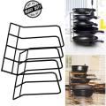 Heavy Duty Durable Metal Wire Frying pan Rack/kitchen Counter Pot Organizer /Pod lids, Bake ware, Serving Trays, Ceramic Crystal Tray Storage Rack Organizer/Frying pan Lids Storage Kitchen Cabinet Drawer Rack Organizer. 