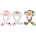 Cute Cartoon Rabbit Hat Moving Ears Jumping up Plush Bunny Hat Head Dress Beanie Kawaii Funny Bunny Hat Cap Birthday Gift. 