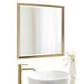 Golden Square Wall Mirror for Home and Office Decor, 14x14 inches and 20x20 inches, Elegant Wood Frame. 