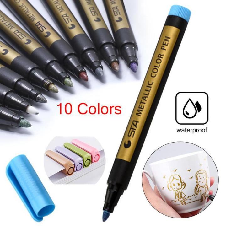 Metallic%20Paint%20Markers%20Pen%20Set%20Pack%20of%2010%20-%20Image%203