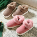 Plush Cotton Shoes for Men and Women Winter Warm Fleece-Lined Thickened Home Non-Slip Confinement Ankle Wrap Cotton Slippers Indoor Home. 