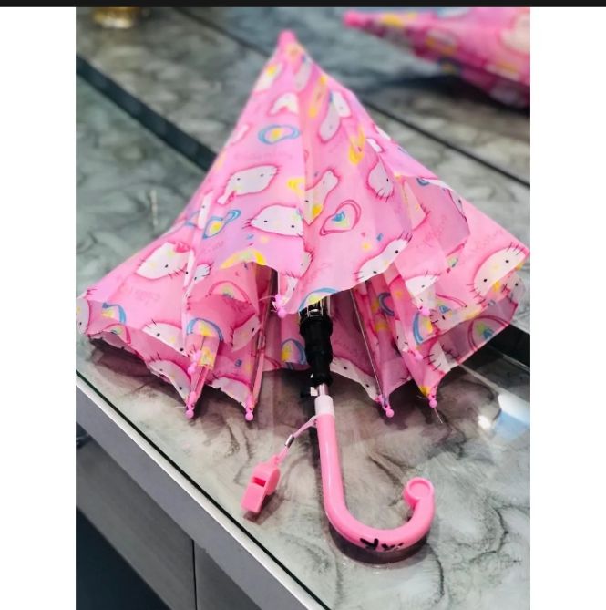 Small Kids Cartoon Umbrella - Multi color (Random Shape/Design length 22 inch 17 inchs from mid to Sides)