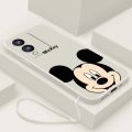 Vivo Y17s Luxury Cute Mickey Mouse Casing Matte Liquid Silicon Back TPU Soft Case Cover. 