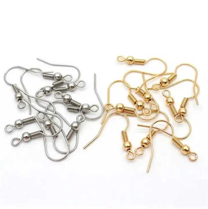 50/100pcs Earring Hooks for DIY Jewelry – Silver/Golden Color Craft Findings for Handmade Earrings