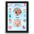 Customized It's a Girl Newborn Baby Photo Frame with Personalized Details Ideal Gift for Birthdays, Friends, and Special Occasions (Wall and Table Frame). 