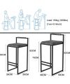 DECOR 38101 Classic Bar Stool / Breakfast Stool / High Stool Barstools Counter Height, Modern Bar Stool Kitchen Breakfast Chair with Grey Cushion and Metal Legs - Golden. 