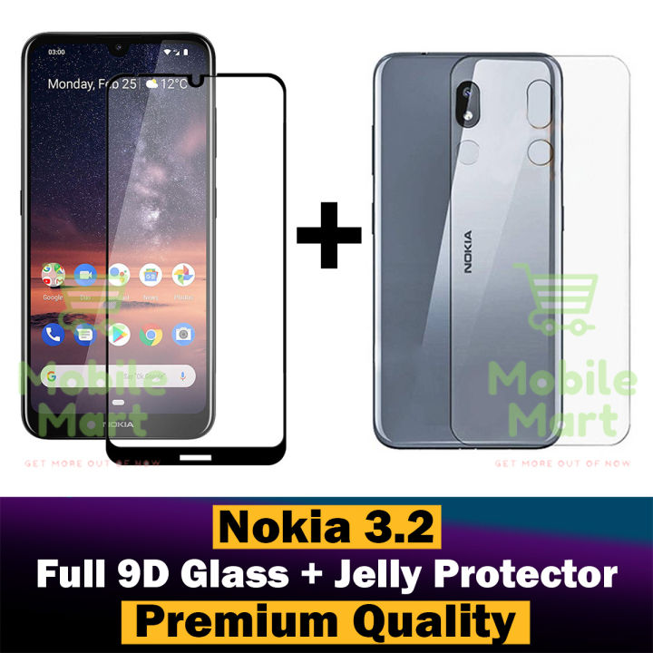 Nokia 3.2 Glass Protector 5D|10D|11D|21D|9D Glass Full Coverage + Back Protector Transparent Hydrogel Soft Film jell Protection For 3.2