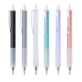 6 Piece 0.5Mm Black Ballpoint Pens with Soft Grip, Silver Clip, and Writing Black Ink. 