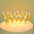 Happy Birthday Golden Alphabet Candles Pack for Birthday Cake Decoration. 
