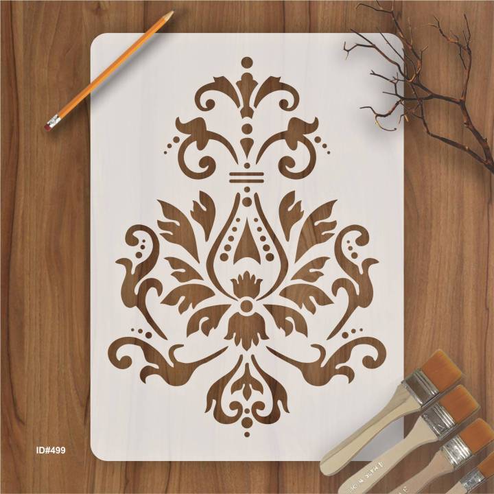 Damask reusable stencil for wall decoration, Furniture , Canvas DIY ...