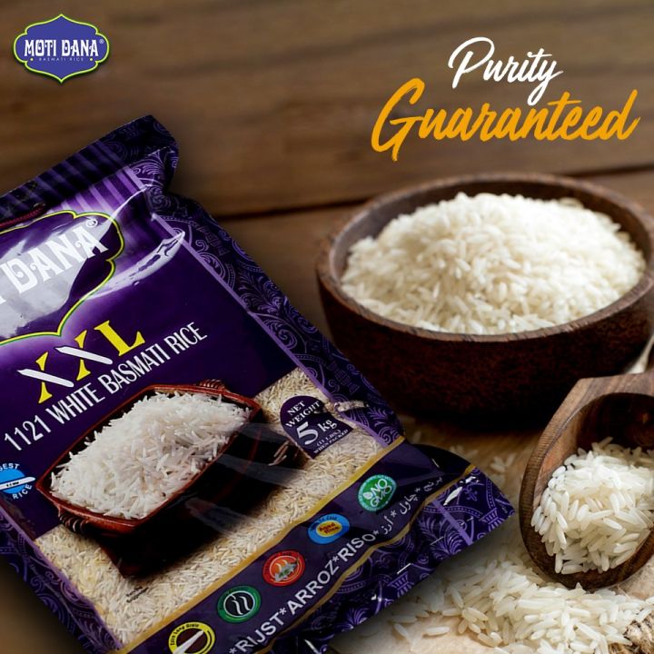 Basmati rice, Motidana Extra Long Premium Quality Steam Rice - 5Kg [Basmati Rice ] Long grian Rice,1121 Kainaat Basmati rice is worldly famous for its very long grain length  and delicate taste, the grains remain separate and fluffy even after they cooked