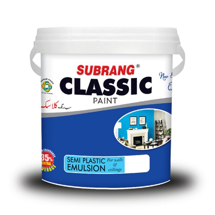 Subrang Classic Semi Plastic Emulsion Distemper Paint for Walls and Ceilings | All Colors | 0.91 Liter Quarter