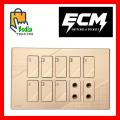 8 Switches+2 Sockets Electric China Fitting Sheet China Switch Board- ECM Metal Series. 