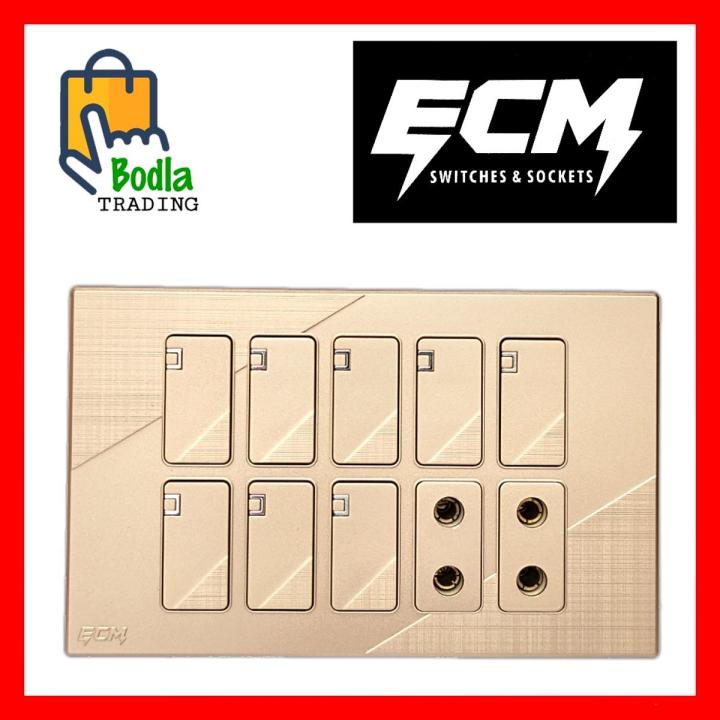 8 Switches+2 Sockets Electric China Fitting Sheet China Switch Board- ECM Metal Series