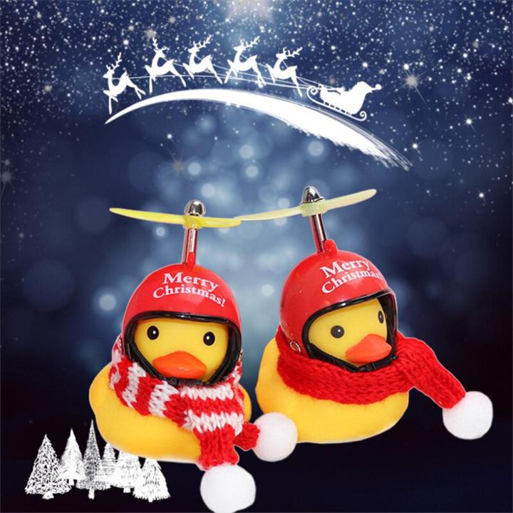 Bike Lights Front Duck With Helmet Pendant Small Yellow Duck Road Bike Helmet Riding Bike Accessories With Lights Decoration