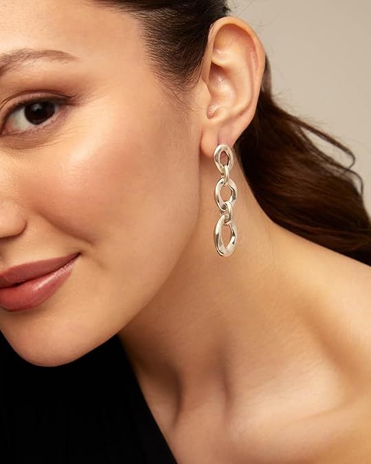 Hoops Metal Silver Chain Punk Dangle Earrings Drop silver chandi Earrings for Women
