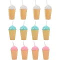 Ice Cream Cone Tumbler with Straw – Kids Tumblers/Sipper With Lids And Straws – Summer Cups Travel Mug for Cold Drinks. 
