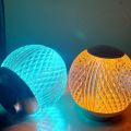 Acrylic crystal ball rechargeable table lamp, round atmosphere night light bar living room, bedroom, bedside, three color LED lamps. 