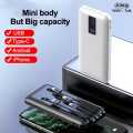 10000&150000 mah mini power bank with 4 cable type B type c 4in1 fast charging best quality power bank with cable for all phones. 