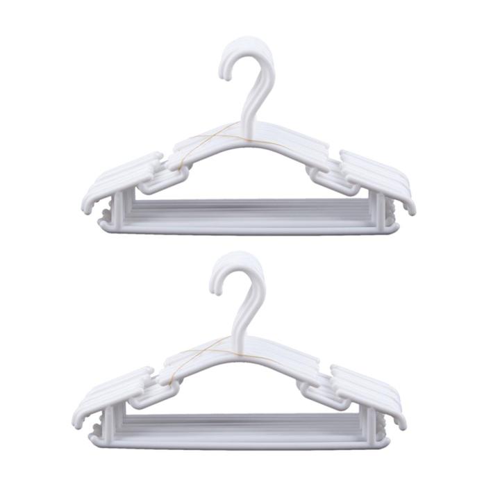 WHITE - Pack of 20 Pieces Hanger Non-Slip Hangers for Children's Clothes PP Hangers for Baby Or Child 27 x 15 cm