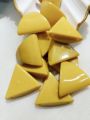Acrylic 30mm Triangular Yellow Large Two Sided Wholes Marble Beads for DIY Crafts - Pack of 40gms - Ideal for DIY, Crafting, Jewelry Making, Jewelry, and Dress Accessories.. 