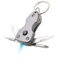 7 in 1 Keychain Multitool with Led Light for Outdoor and Emergency activity - Durable Steel. 