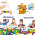 Clothes  Button Board Game Basic & Life Skills Toys lacing activity game Educational toy Montessori Learning games for kids. 