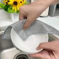 Non-Scratch Wire Dishcloth, Dishwashing Rags for Wet and Dry, Easy Rinsing, Reusable,for Kitchen Cleaning for Dishes, Sinks, Stove Tops. 