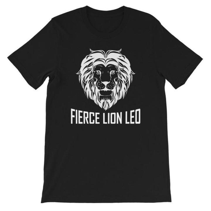 Fierce Lion Leo Short-Sleeve Unisex T-Shirt  lion head leo zodiac sign  july august birthday gift