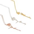 The Jewel Lodge Birth Flower Name Necklace Personalized, Floriography Custom Birth Flower Necklace with Name, Flower Wishes Customized Necklace Birthday Gifts for Women Teen Girls, 2 Colors. 