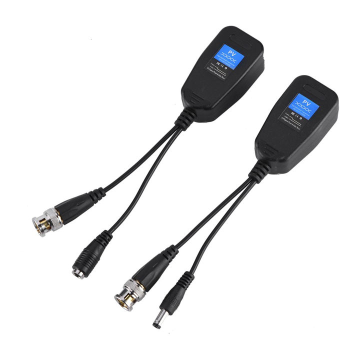 BNC Video Power Balun Transceiver Coax to CAT5e/CAT6 RJ45 Connector for CCTV Surveillance Systems 2-Wire Video & Power Transmission 1 Pairs CCTV Coax BNC Video Power Balun Transceiver to CAT5e CCTV Coax BNC Video Power Balun Transceiver to CAT5e 6 RJ45