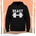 Black Bleast Fleece Full Sleeves Pull Over Hoodie For Men. 