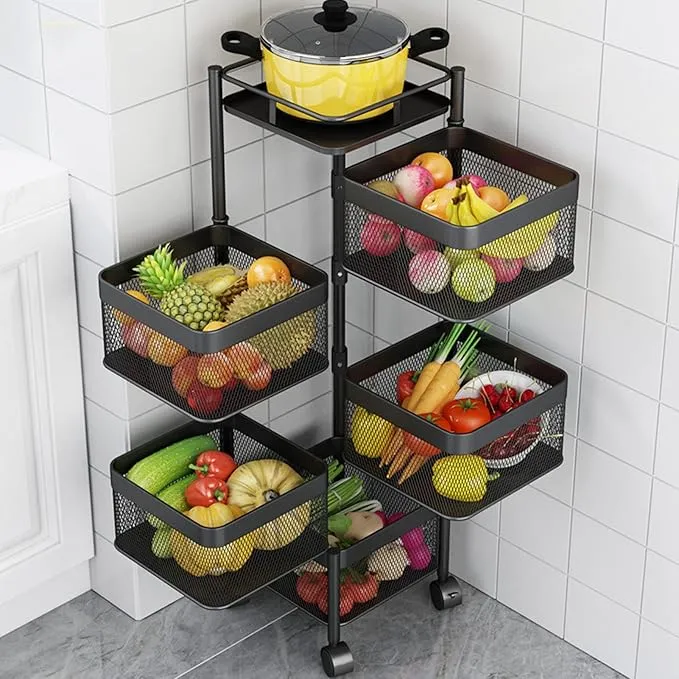 Vegetable Racks For Kitchen Storage shelf fruit vegetable rack kitchen baker rack 360°storage rack ...