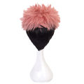 Aniem Jujutsu KaisenYuji Itadori Smoky Pink Cosplay Wig Braided Synthetic Hair. 