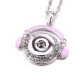 2022 New Snap Jewelry Necklaces Vintage Metal Rhinestone 18mm Snap Button Necklace for Women White Snaps Pendant Necklace Gift. 
