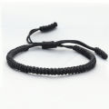 Classic Black White Bracelets Bangles Tibetan Buddhist Adjustable Handmade Braided Knots Bracelet Wrist Jewelry For Women Men. 