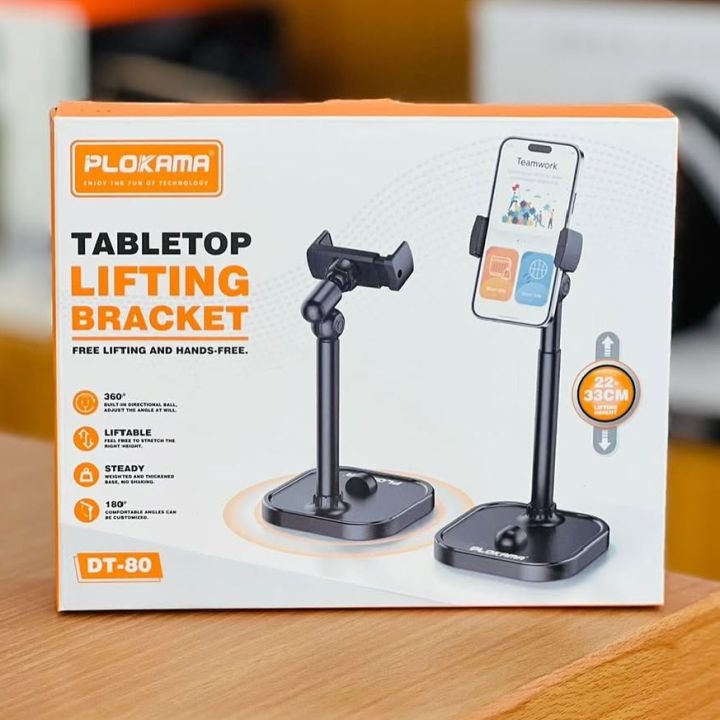 TikTok%20Tripod%20Stand%20Mobile%20Holder%20%7C%20Tabletop%20Stand%20for%20Videos,%20Drawing%20&%20Cooking%20%7C%20Plokama%20DT-80%20Premium%20Lifting%20Bracket%20-%20Image%208