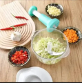 Manual Hand Push Speedy & Multifunctional Chopper, 2 Liter Chopper With 4 Stainless Steel Blade, Meat Fruit and Vegetable Chopper, Garlic Chopper, Onion Chopper, Multi Function Food Blender and Mixer Kitchen Tool, Hand Push Chopper Machine Food Processor. 