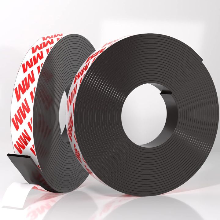 Magnetic Tape with 3M Adhesive Backing Flexible Magnet Strips Multi-Purpose Adhesive Magnetic Strips for Home and Office Use - Easy to Cut and Use
