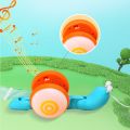 Pull String Snail Glowing Music Car Toy Baby Learn to Crawl Reptile Drag Toddler Toy Parent-child Interactive Game Christmas Gif. 