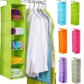 Lesort Home Storage Organization Multi-layer 6-shelf Polyester fabric wardrobe clothing closet hanging mesh sorting organizer. 