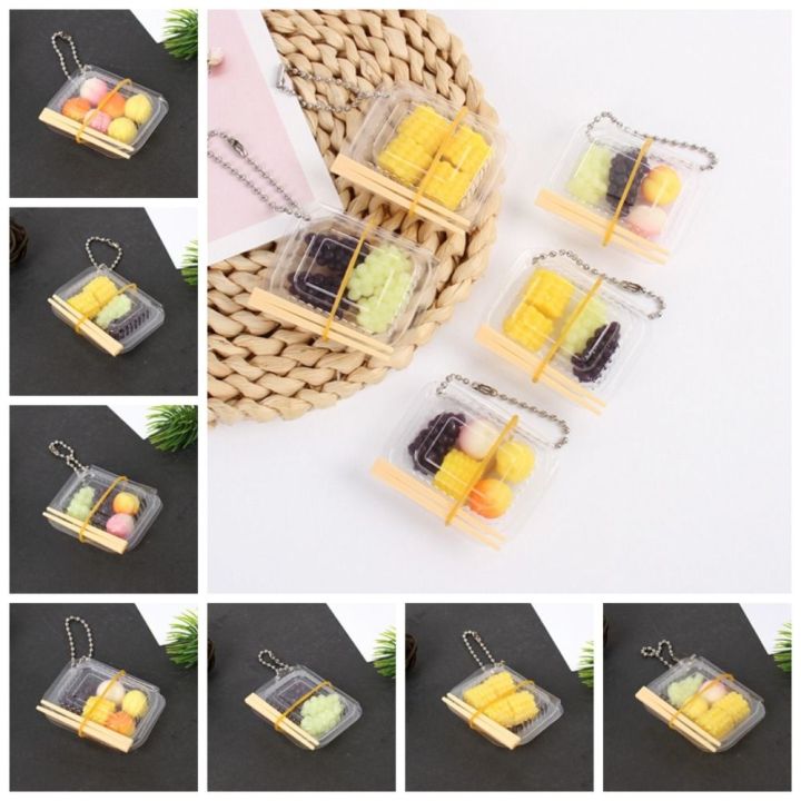 Lot De 6 Porte-Clés Nourriture Miniature Réaliste – Jouets Alimentaires Simulés Créatifs Pour Décoration Cuisine & Sac