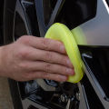 5pcs Foam Applicator Pads, Super Soft Car Cleaning Yellow Round Car Foam Sponge Foam Applicator Pad Washing Foam Sponge Cleaning Tool for Car Microfiber Sponge. 
