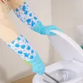 Reusable Rubber Latex Hand Gloves Extra Long Washing Gloves Cleaning Gloves Waterproof Rubber Gloves 2 Pieces ... 