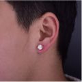 Men's Single Stone Earring Studs Couples Earrings Fashion Contracted 5mm 6mm Zircon Rock Hip Hop Jewelry Silver Color. 