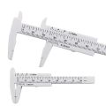 0-80mm Double Scale Plastic Vernier Caliper Mini Ruler Measurement Tool - White. 